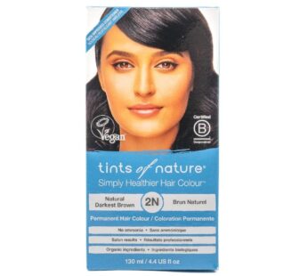 Tints of Nature 2N Natural Darkest Brown Permanent Hair Dye, Nourishes Hair and Covers Greys, Ammonia-Free, 130ml