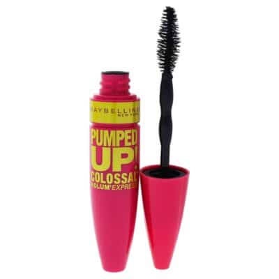 Maybelline Volum' Express Pumped Up Colossal Mascara, Washable Formula Infused with Collagen for Up To 16x Lash Volume, Glam Black, 1 Count