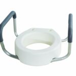 Essential Medical Supply Raised Elevated Toilet Seat Riser for a Standard Round Toilet with Padded Aluminum Arms for Support and Compatible with Toilet Seat, Standard, 17.5 x 13.5 x 3.5 Inch