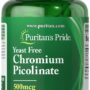 Puritan's Pride Chromium Picolinate 500 Mcg Yeast Free, 100 Count