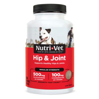 Nutri-Vet Hip & Joint Chewable Dog Supplements- Formulated with Glucosamine & Chondroitin for Dogs- 120 Count