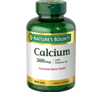 Nature’s Bounty Calcium Plus 500 mg Vitamin D3, Immune Support & Bone Health, 300 Tablets