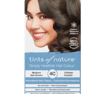 Tints of Nature 4C Medium Ash Brown Permanent Hair Dye, Nourishes Hair and Covers Greys, Ammonia-Free, 130ml