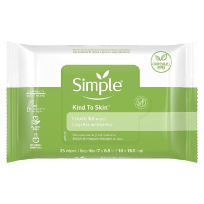 Simple Cleansing Facial Wipes 25 Count (Pack of 3)