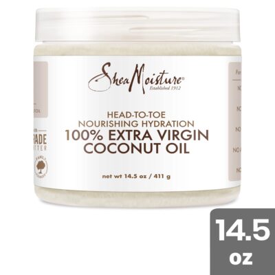 Shea Moisture Coconut Oil, 100% Extra Virgin Coconut Oil Skin Care, Pregnancy Moisturizer for Stretch Marks, Pure Coconut Oil Hair Care, Vitamin E, Coconut Oil Makeup Remover (Pack of 2-14.5 Oz Ea) - Image 3