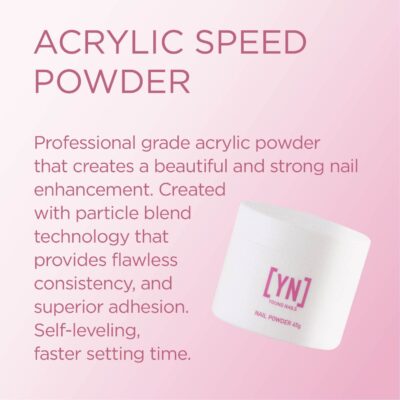 Young Nails Acrylic Speed Powder, Clear, 45 Gram - Image 2