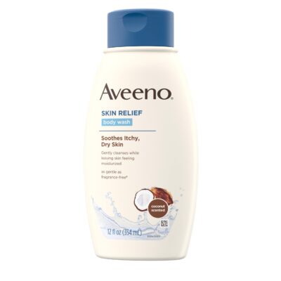 Aveeno Skin Relief Body Wash with Coconut Scent & Soothing Oat, Gentle Soap-Free Body Cleanser for Dry, Itchy & Sensitive Skin, Dye-Free & Allergy-Tested, 12 fl. oz - Image 7