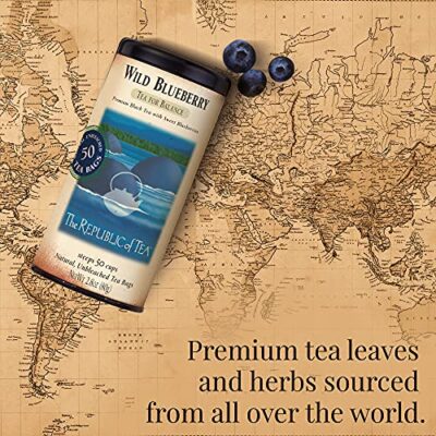The Republic of Tea Wild Blueberry Tea, 2.8 oz Tin | 50 Tea Bags, Gourmet Black Tea | Caffeinated - Image 7