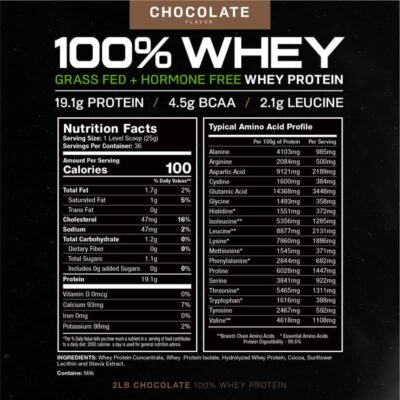 Muscle Feast 100% Grass-Fed Whey Protein, Pastured Raised Hormone Free All Natural, Chocolate, 2lb - Image 5