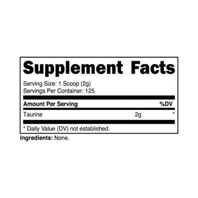 Nutricost Taurine Powder 250 Grams - 125 Servings, 2000mg Per Serving - Image 6