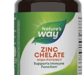 Nature’s Way Zinc Chelate, Supports Immune Function*, 30 mg per Serving, 100 Capsules (Packaging May Vary)