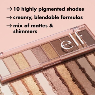 e.l.f. Perfect 10 Eyeshadow Palette, Ten Ultra-pigmented Shimmer & Matte Shades, Vegan & Cruelty-free, Nude Rose Gold (Packaging May Vary) - Image 5
