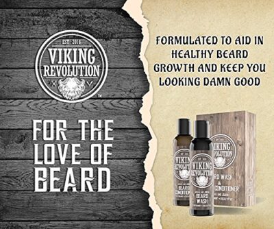 Viking Revolution Beard Wash & Beard Conditioner Set w/Argan & Jojoba Oils ? Softens, Smooths & Strengthens Beard Growth - Natural Peppermint and Eucalyptus Scent - Beard Shampoo w/Beard Oil (5 oz) - Image 2