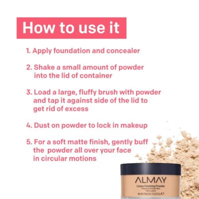 Almay Setting Powder, Face Makeup, Matte Loose Powder, Hypoallergenic, Cruelty Free, 100 Light, 1 Oz - Image 6