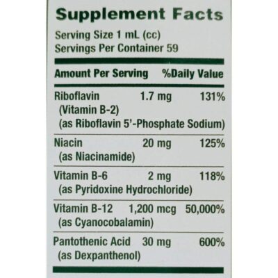 Nature's Bounty B Complex with B12 Sublingual Liquid Fast Acting Dietary Supplement, Unflavored, Gluten Free, 2 Fl Oz - Image 4