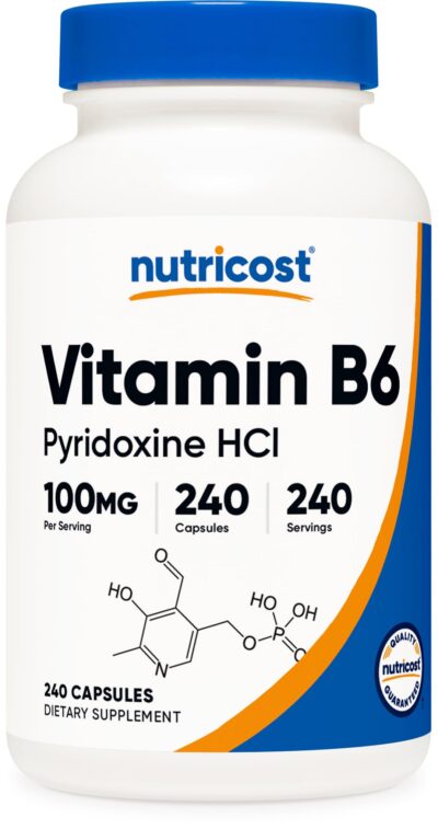 Nutricost Vitamin B6 (Pyridoxine HCl) 100mg, 240 Capsules