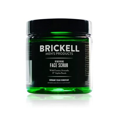 Brickell Men's Renewing Face Scrub for Men, Natural and Organic Deep Exfoliating Facial Scrub Formulated with Jojoba Beads, Coffee Extract and Pumice, 2 Ounce, Scented