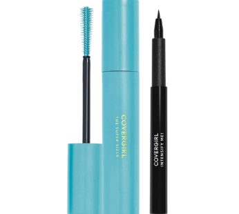 Covergirl Super Sizer Mascara and Intensify Me Eye Liner, Very Black and Intense Black, Value Pack