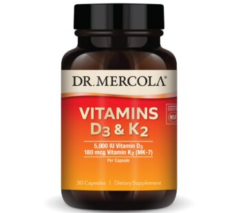 Dr. Mercola Vitamins D3 & K2, 30 Servings (30 Capsules), Dietary Supplement, Supports Immune Health, Non GMO, NSF Certified