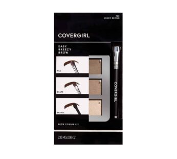 COVERGIRL – Easy Breezy Brow Powder Kit, three shades brow definer, professional double-ended angled brush, effortless, 100% Cruelty-Free