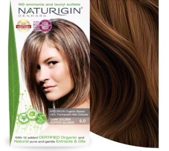 Naturigin Permanent Hair Dye, 6.0 Dark Golden Copper Blonde, Ammonia and Paraben Free, up to 100% Gray Hair Coverage, Long Lasting, Vegan, Cruelty Free