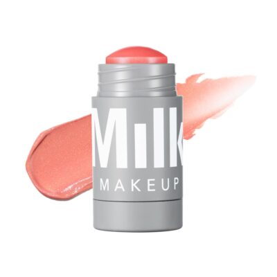 Milk Makeup Lip + Cheek, Perk (Coral Shimmer) - 0.21 fl oz - Cream Blush & Lip Color - Buildable & Blendable - 1,000+ Swipes Per Stick - Non-Comedogenic - Vegan, Cruelty Free