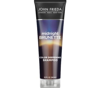 John Frieda Midnight Brunette Color Deepening Shampoo, 8.3 oz, with Evening Primrose Oil, Infused with Cocoa