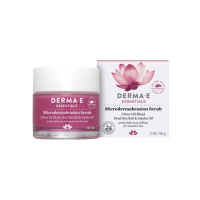 DERMA E Microdermabrasion Scrub with Dead Sea Salt & Citrus Essential Oils ? Facial Exfoliating Scrub Smooths, Revitalizes and Renews ? Ideal for Scars and Wrinkles, 2oz