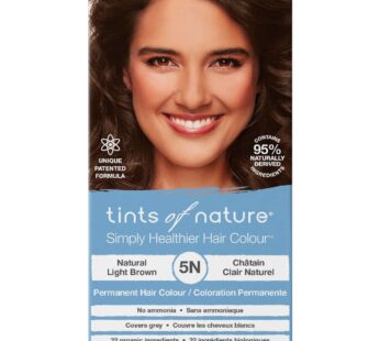 Tints of Nature 5N Natural Light Brown Permanent Hair Dye, Nourishes Hair and Covers Greys, Ammonia-Free, 130ml