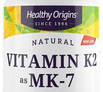 Healthy Origins Vitamin K2 as MK-7, 100 mcg – K2 Vitamins for Heart Health, Bone Health & Calcium Metabolism – Gluten-Free Supplements – 180 Veggie Softgels