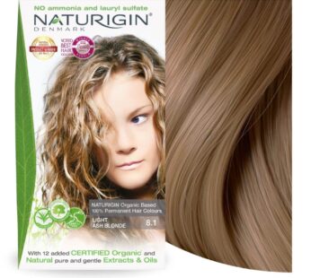 Naturigin Permanent Hair Dye, 8.1 Light Ash Blonde, Ammonia and Paraben Free, up to 100% Gray Hair Coverage, Long Lasting, Vegan, Cruelty Free