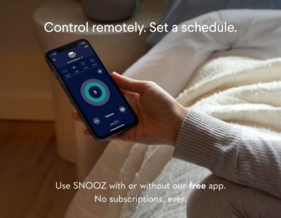 SNOOZ Smart White Noise Machine - Real Fan Inside for Non-Looping White Noise Sounds - App-Based Remote Control, Sleep Timer, and Night Light - Cloud - Image 3