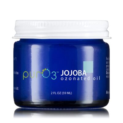 Pur O3 Fully Ozonated Jojoba Oil - Pure, Natural, Organic Ozonated Oil - Jojoba Oil Skin Care from Jojoba Ozonated, Oxygenated Jojoba Oil - Ozone Oil in a Glass Jar, 2 oz