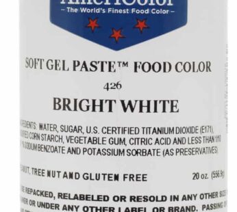 Food Coloring AmeriColor – Bright White Soft Gel Paste, 20 Ounce