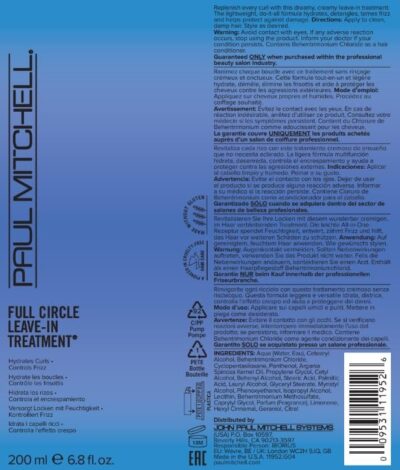 Paul Mitchell Full-Circle Leave-In Treatment, Hydrates Curls, Eliminates Frizz, For Curly Hair, 6.8 fl. oz. - Image 6