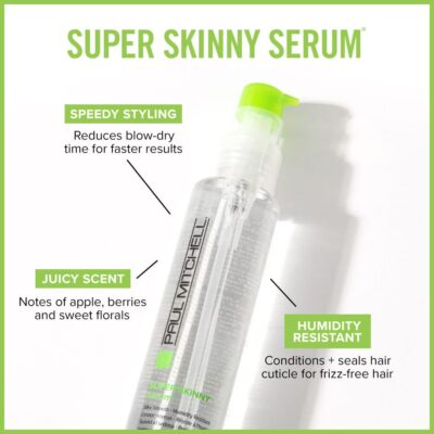 Paul Mitchell Super Skinny Serum, Speeds Up Drying Time, Humidity Resistant, For Frizzy Hair - Image 2