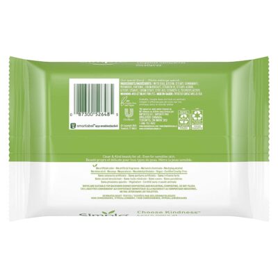 Simple Micellar Makeup Remover Wipes 25 Count (3 Pack) - Image 2