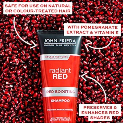 John Frieda Radiant Red Red Boosting Shampoo, Daily Shampoo, Helps Enhance Red Hair Shades, 8.3 Ounce, with Pomegranate and Vitamin E - Image 9