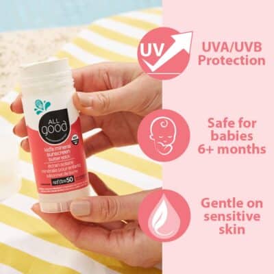 All Good Sunscreen - Baby & Kids Sunscreen Stick - Broad Spectrum Sunscreen SPF 50 for Face, Nose, Ears, Coral Reef Friendly, Water Resistant, Zinc Oxide, Coconut Oil, Beeswax, Vitamin E (2.75 oz) - Image 3