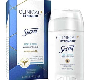 Secret Clinical Strength Smooth Solid Deodorant, Light and Fresh, 1.6 Oz.