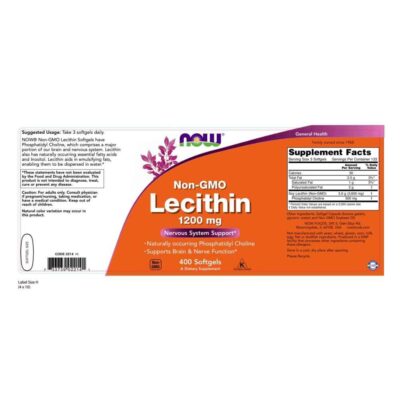 NOW Supplements, Lecithin 1200 mg with naturally occurring Phosphatidyl Choline, 400 Softgels - Image 2