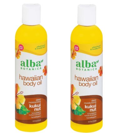 Alba Botanica Hawaiian Organic Body Oil - Kukui Nut - 8.5 Ounce (Pack of 2)