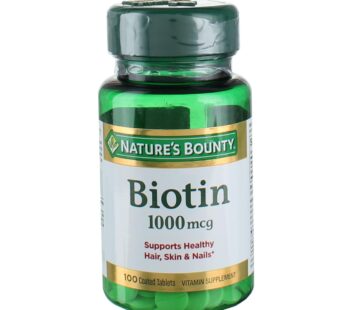 Nature’s Bounty Biotin 1000 mcg Tablets 100 Count (Pack of 3)