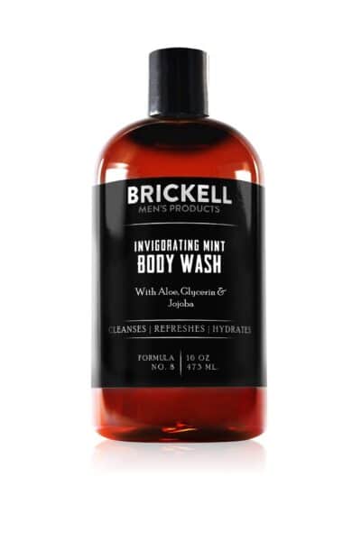 Brickell Men's Invigorating Mint Body Wash for Men, Natural and Organic Deep Cleaning Shower Gel with Aloe, Glycerin, and Jojoba, Sulfate Free