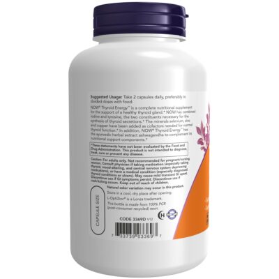 NOW Foods Thyroid Energy Veg Capsules (180 Capsules, Pack of 2) - Image 3