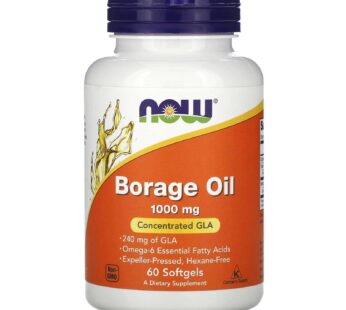 NOW Supplements, Borage Oil 1000 mg with 240mg of GLA (Gamma Linolenic Acid), 60 Softgels