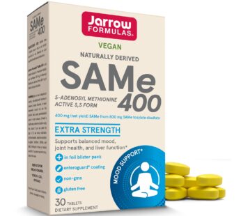 Jarrow Formulas SAMe 400 mg, Supports Joint Health, Liver Function, Brain Metabolism, 30 Tablets, Up To a 30 Day Supply