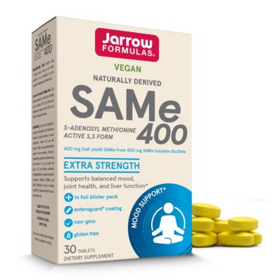 Jarrow Formulas SAMe 400 mg, Supports Joint Health, Liver Function, Brain Metabolism, 30 Tablets, Up To a 30 Day Supply