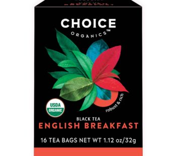 Choice Organics – Organic English Breakfast Tea (6 Pack) – Fair Trade – Compostable – Contains Caffeine – 96 Organic Black Tea Bags