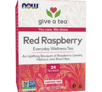 NOW Foods, Women’s Righteous Raspberry Tea, Floral Bouquet of Raspberry Leaves, Hibiscus and Rose Hips, Caffeine-Free, Premium Unbleached Tea Bags with No-Staples Design, 24-Count